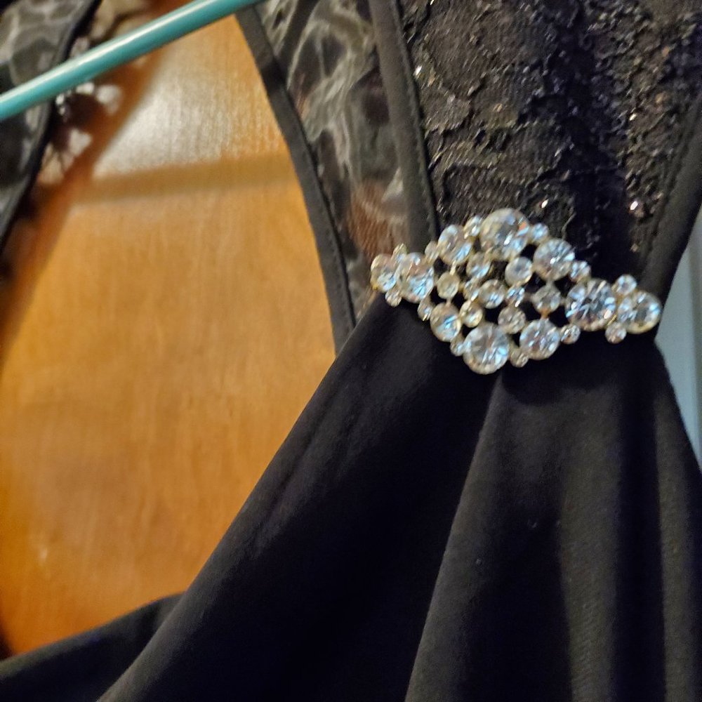 Black Evening Gown with Sparkles  Size 14